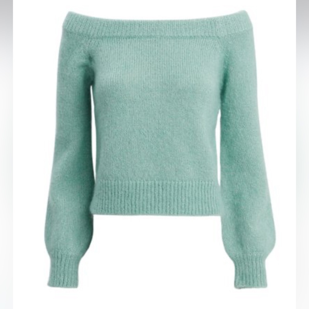 INTERMIX Mint Off-the-Shoulder Sweater size S